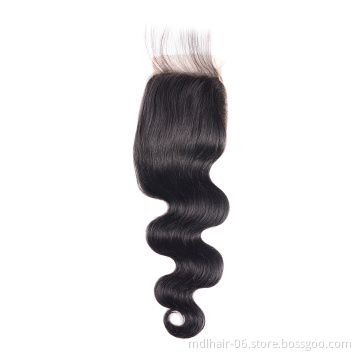Wholesale 4x4 Lace Closure Body Wave Free Part 100% Brazilian Human Hair Natural Remy Hair Lace Frontal Closure With Baby Hair
